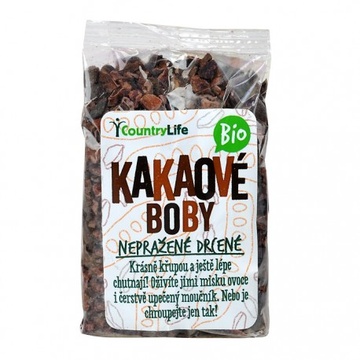 Kakaové boby nepražené drcené BIO 100 g Country Life
